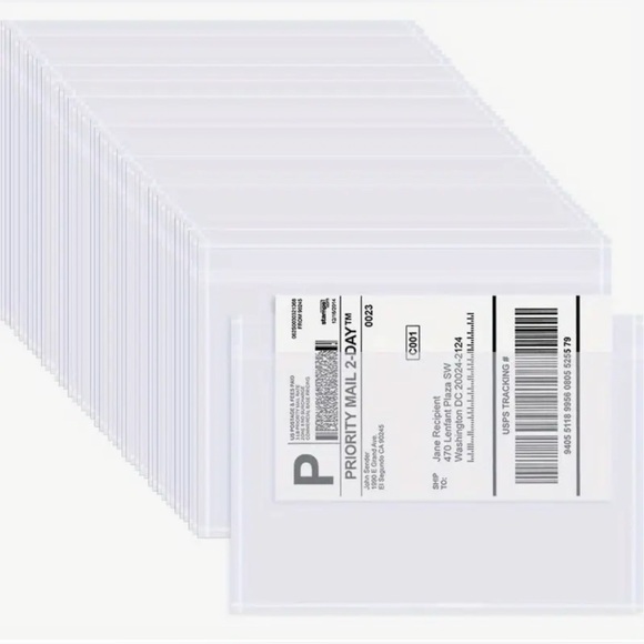 50 Clear Self-Adhesive Shipping Label Pouch - Picture 1 of 6